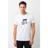 Qivi Winter Puppies Baskılı Beyaz Erkek Örme T-shirt