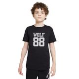 Qivi Wolf 88 Logo Baskılı Unisex Çocuk Siyah T-shirt