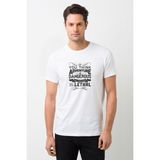 Qivi You Think Adventure Is Dangerous Baskılı Beyaz Erkek Örme T-shirt