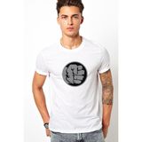 Qivi Yumruk Baskılı Beyaz Erkek Örme T-shirt