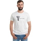 Qivi Zentangle Elephants Fil How To Draw Baskılı Beyaz Erkek Örme T-shirt