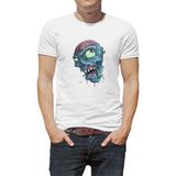 Qivi Zombie Baskılı Beyaz Erkek Örme T-shirt