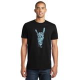 Qivi Zombie Rock Baskılı Siyah Erkek Örme T-shirt