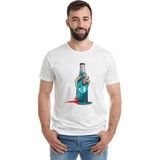 Qivi Zombıe Turkuaz Şise Baskılı Beyaz Erkek Örme Tshirt