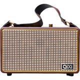 Qixi SK-2025 20W Bluetooth Hoparlör Aux/tf/usb/fm Destekli 6,5mm Mikrofon Girişli Karaoke Ses Sistemi - Kahverengi
