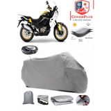 Qj SVT650X Branda Gri Arka Çanta Uyumlu(Topcase) Motosiket Brandası Motor Örtüsü Çadır Su Geçirmez Motosiklet Kılıfı Motor Brandası,lastikli,taşıma Torbalı
