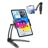 QJYKIONE Taşınabilir Monitör Standı, iPad, iPhone, Samsung Galaxy için Stand-Up Masa Montajı (Siyah)