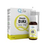 Qlife D3 + K2 Vitamini Sprey Damla Takviye Edici Gıda 20 ml