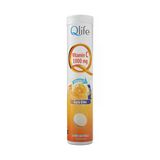 Qlife Plus C, D3 Vitamini ve Çinko İçeren Efervesan Takviye Edici Gıda 20 Tablet 1000mg