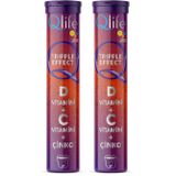 Qlife Tripple Effect D Vitamini + C Vitamini + Çinko 20 Efervesan Tablet (2 paketi)