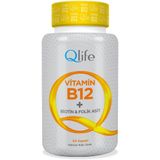 Qlife Vitamin B12 Biotin Folik Asit İçeren 60 Kapsül