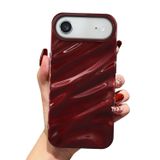 QLTYPRI New Phone Air için sevimli kılıf, 3D dalga şeklinde silikon cep telefonu kılıfı, kadınlar ve kızlar için, yumuşak silikon tamponlu koruyucu kılıf, darbeye dayanıklı kılıf, şarap kırmızısı