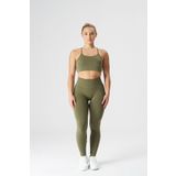 qlu Attractive Collection Kadın Haki Seamless / Dikişsiz Scrunch Tayt