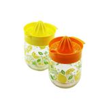 Qlux C-00170 Fresıa Limon Sıkacak 425CC Kulp Desenli Cam Hazneli Renkli Plastik Sıkacak - 12'li Paket