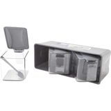 Qlux Ideas 3 Lü Baharatlık Set Duvar Askılı L-677 Gri