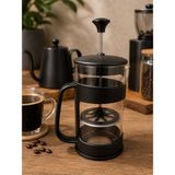 Qlux Ideas Barista French Press — 400 ml Plastik Kafesli Mika Kristal Hazneli Bitki ve Kahve Süzgeci