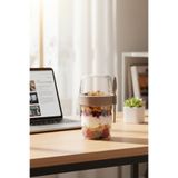 QLUX IDEAS Kaşıklı Yoğurt Kabı Seti 300 ml + 600 ml - BPA Free Plastik Saklama Kabı, Kahvaltılık ve Atıştırmalık Taşıma Kabı, Kaşıklı Pratik Beslenme Kabı