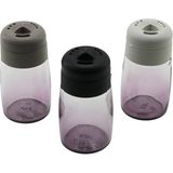 Qlux Ideas Qlux C-00271 Tuzluk ve Baharatlık 100CC Renkli Plastik Kapak 3 Sitil Döküm Star Oval Renkli Cam - 30'li Paket