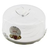 Qlux Ideas Qlux L-00501-3 Kek ve Pasta Fanusu Beyaz Kulplu Yuvarlak Ekru Taban - 6'li Paket