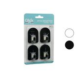 Qlux L-00950 4Pcs Dome Askı No-2 Kubbeli - Siyah - Beyaz - Plastik Askı Yapışkanlı Montaj (5224)