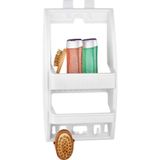 QLUX Plastik Banyo Rafı 2 Katlı Askılı Şampuanlık- 8'li Paket