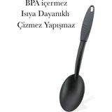 Qlux Yanmaz Yapışmaz Servis Aletleri Bpa Içermez Gıdaya Uygun Isıya Dayanıklı Servis Seti - servis kaşığı
