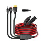 QLZOZB 10Ft 4'ü 1 arada Güneş Konnektör Kiti XT60 DC5521 DC7909 A-nderson Adaptörü Solar Şarj Kablosu, Su Geçirmez IP67 Güneş Adaptörü Taşınabilir Güç İstasyonu Güneş Jeneratörü için Bağlantı Demeti