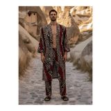 QMEN STYLE Erkek Kimono Takımı Leopar Desen – 3’lü Viskon Set (Bornoz + Pantolon + Şort) 3SETLEOPAR
