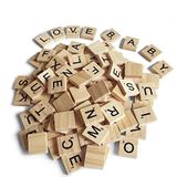 QMET 200 Adet El Sanatları için Scrabble Harfleri - Ahşap Scrabble Fayanslar-Kendin Yap Ahşap Hediye Dekorasyonu - Alfabe Bardak Altlıkları ve Scrabble Bulmaca Oyunu Yapma