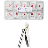 Qnail Professional Protez Tırnak 500'LÜ Beyaz Tips -Tips Makası - 2'li Set - Çok Renkli