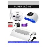 QNAİL PROFESSİONAL Protez Tırnak Kalıcı Oje Seti (FREZE MAKİNESİ + X15 UV/LED OJE KURUTUCU + TOZ TOPLAMA 3 FANLI)
