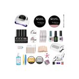 QNAİL PROFESSİONAL Protez Tırnak Profesyonel Set UV LED Lamba Builder Jel Freze Kalıcı Oje ve Nail Art Seti