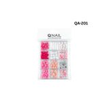 QNAİL PROFESSİONAL Renkli Tırnak Taşı Seti 12'Li Nail Art Süsleme Parlak Kristal Boncuk Seti QA-201