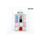 QNAİL PROFESSİONAL Renkli Tırnak Taşı Seti 12'Li Nail Art Süsleme Parlak Kristal Boncuk Seti QA-204