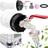 QNFANN 275-330 Galon IBC Tote Bağlantı Parçaları 2 '' 60x6 Kaba İplik, IBC Tote Adaptör 1/2 İnç Dişi Diş, Su Deposu Konnektörleri Küresel Vana ile Bahçe Hortumu Vana Uzatma