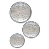 Qniay 20-22-24 cm Paslanmaz Çelik Pizza Pişirme Altlığı Lüx 3'lü Tepsi Seti