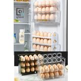 QNİAY 3 Katlı Raf Yumurta Saklama Kutusu Buzdolabı Yan Kapı Organizer Buz Dolabı Için Yumurta Rafı