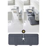 QNİAY Antrasit Elastik Musluk Mat Su Tutucu Düzenleyici Silikon Kaydırmaz Mutfak Banyo Lavabo Tezgah Matı