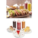 Qniay Chef Hazırlık Şişesi (1 Adet) Kapaklı Salata Sosu Zeytinyağı Ketçap Mayonez Sıkma Sosluk 400 Ml