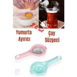 Qniay Pratik 2'Li Set Çay Süzgeci Ve Yumurta Akı Ayırıcısı Süzgeç Ayırıcı Aparat