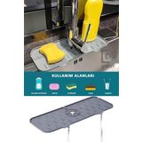 QNİAY Pratik Musluk Matı Mutfak Ve Banyo Koruyucu Musluk Ve Lavabo Matı Musluk Tezgah Evye Üstü Su Tutucu