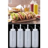 Qniay Qchef 4 Adet Yağdanlık Sos Ve Sirkelik 700 Ml Kapaklı Sos Çeşni Şişesi