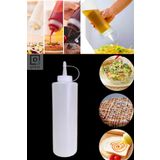 Qniay Qchef Hazırlık Şişesi ( 1 Adet) Kapaklı Salata Sosu Zeytinyağı Ketçap Mayonez Sıkma Sosluk 500 Ml
