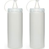 Qniay Şeffaf Sos Şişesi 400 ml 2 Adet, Yağdanlık, Sirkelik