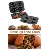 Qniay Siyah Pratik 4'Lü Içli Köfte Kalıbı - Içli Köfte Kalıbı Aparatı Katlanabilir Içliköfte Makinası
