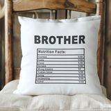 Qoeuyl Boutique Brother Nutrition Facts Abi Erkek Kardeş Baskılı Elyaf Dolgulu Hediyelik Yastık - 28 x 28 cm - Beyaz