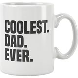 Qoeuyl Boutique Coolest Dad Ever Babalar Günü Doğum Günü Baba Hediye Baskılı Kupa Bardak - Beyaz
