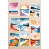 Qoeuyl Boutique Doğa Manzara Ilüstrasyon 9'lu Kartpostal