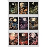 Qoeuyl Boutique Dolunay ve Çiçekler Temalı 9'lu Kartpostal