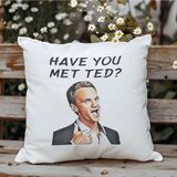 Qoeuyl Boutique Have You Met Ted How I Met Your Mother Baskılı Elyaf Dolgulu Hediyelik Yastık - 39 x 39 cm - Beyaz